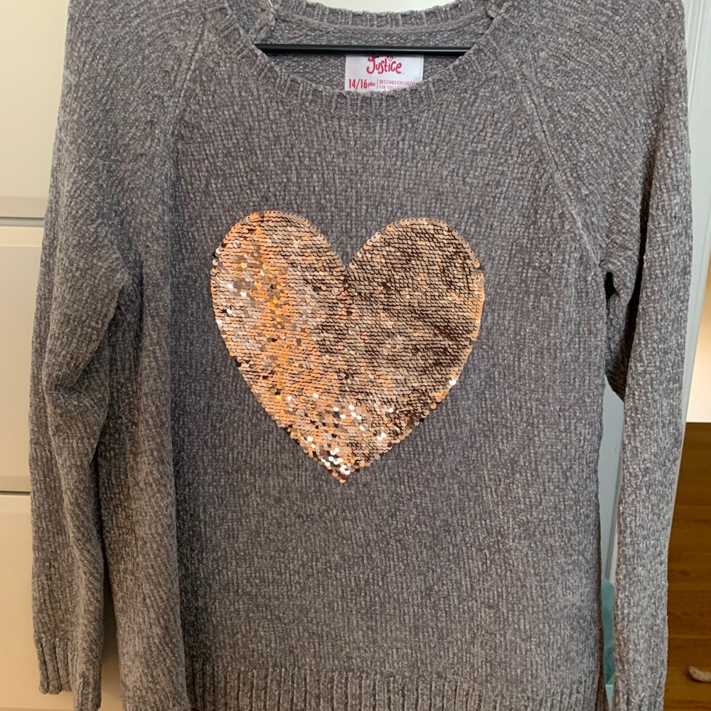 Justice valentine sweater 14/16 plus